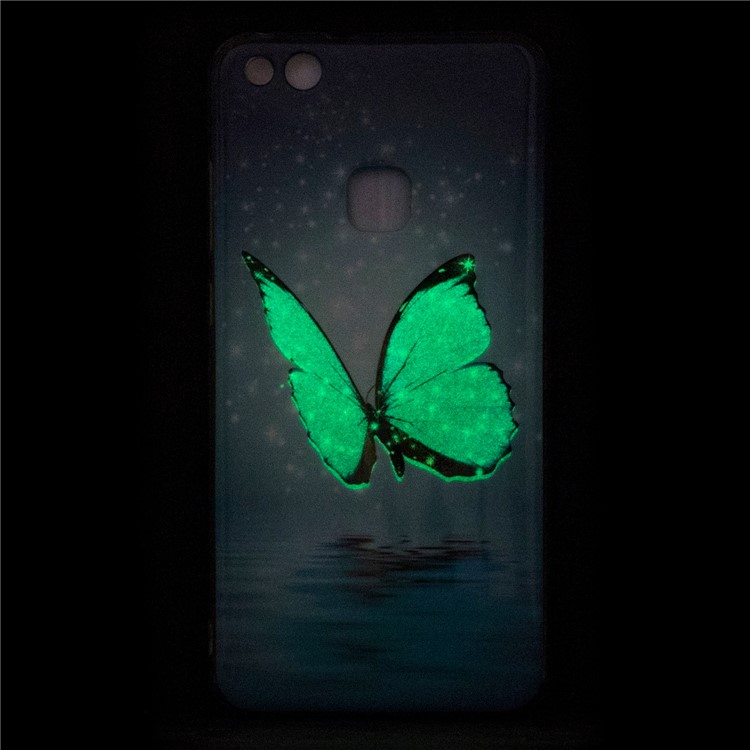 Noctilucent IMD Soft TPU Gel Cover for Huawei P10 Lite - Blue Butterflies-5