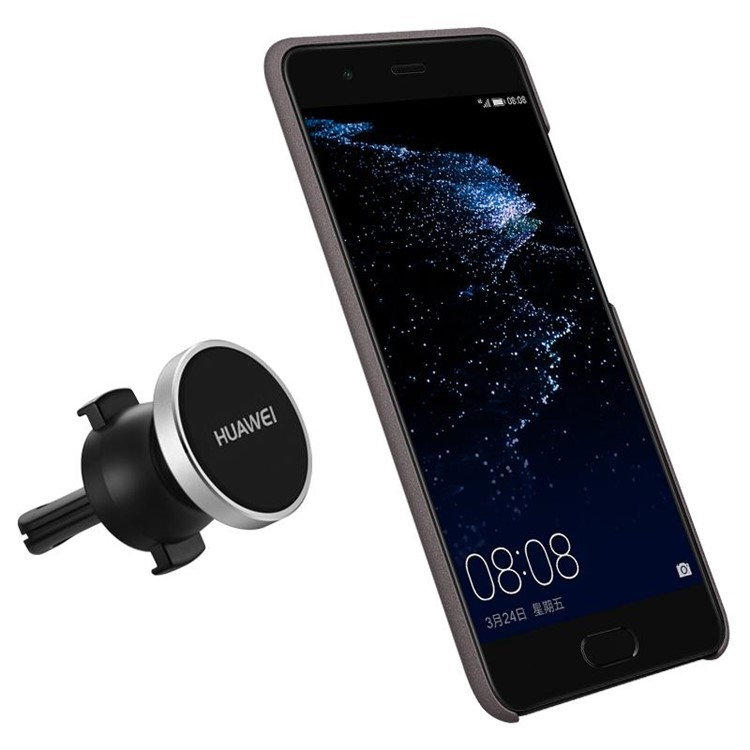 HUAWEI GPS Kit for Huawei P10 Fabric Skin Hard Case with Magnetic Car Holder - Dark Grey-2