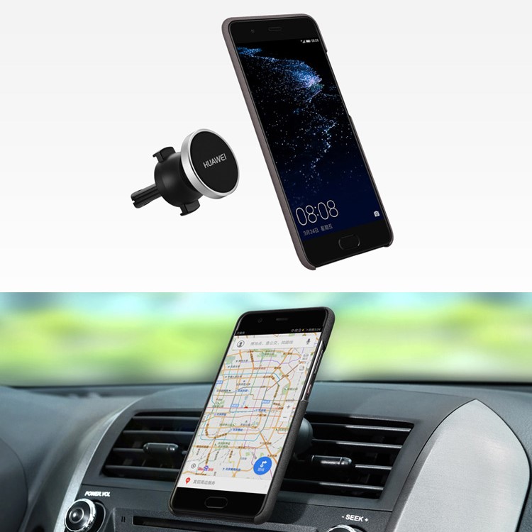 HUAWEI GPS Kit for Huawei P10 Fabric Skin Hard Case with Magnetic Car Holder - Dark Grey-6