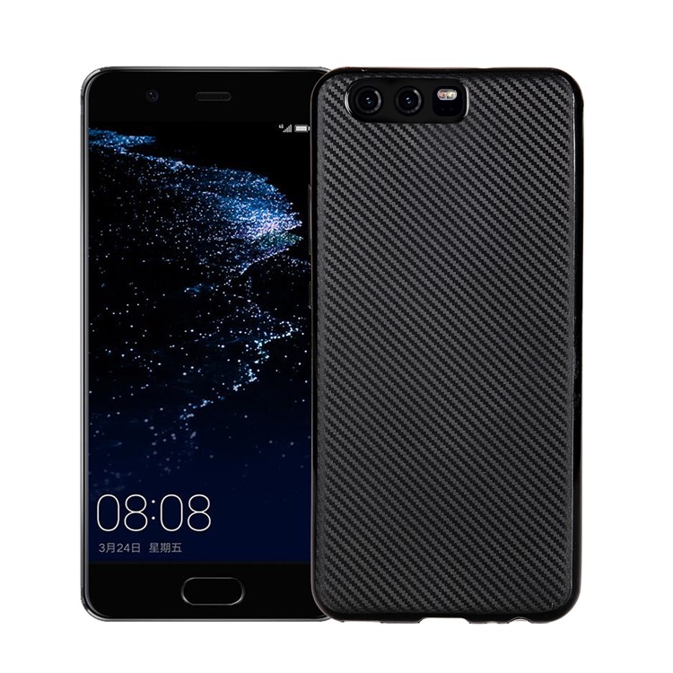 Carbon Fibre Texture TPU Mobile Phone Cover for Huawei P10 - Black-1