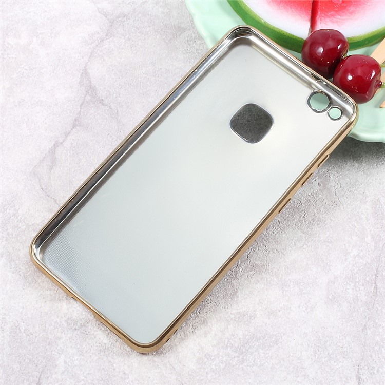 Lychee Grain Leather Coated Plating TPU Phone Case for Huawei P10 Lite - Black-2