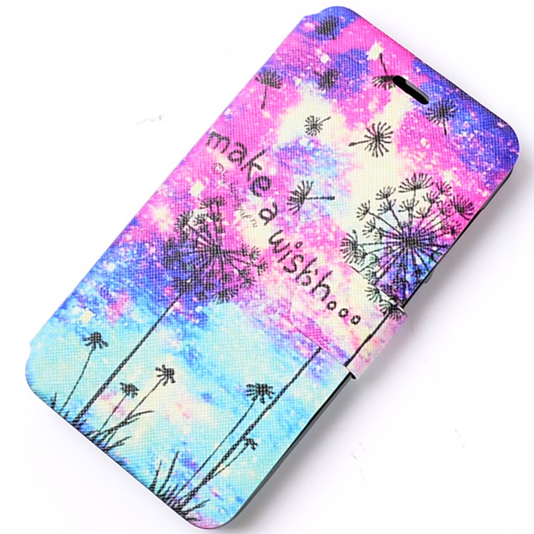 Pattern Printing Leather Folio Case for Huawei P10 - Dandelion and Quote-11