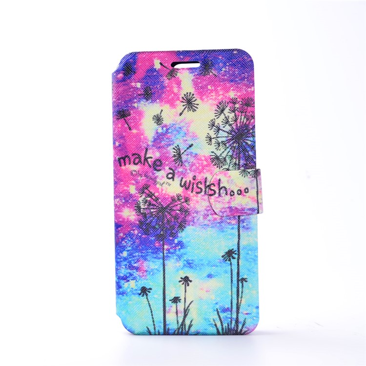 Pattern Printing Leather Folio Case for Huawei P10 - Dandelion and Quote-2