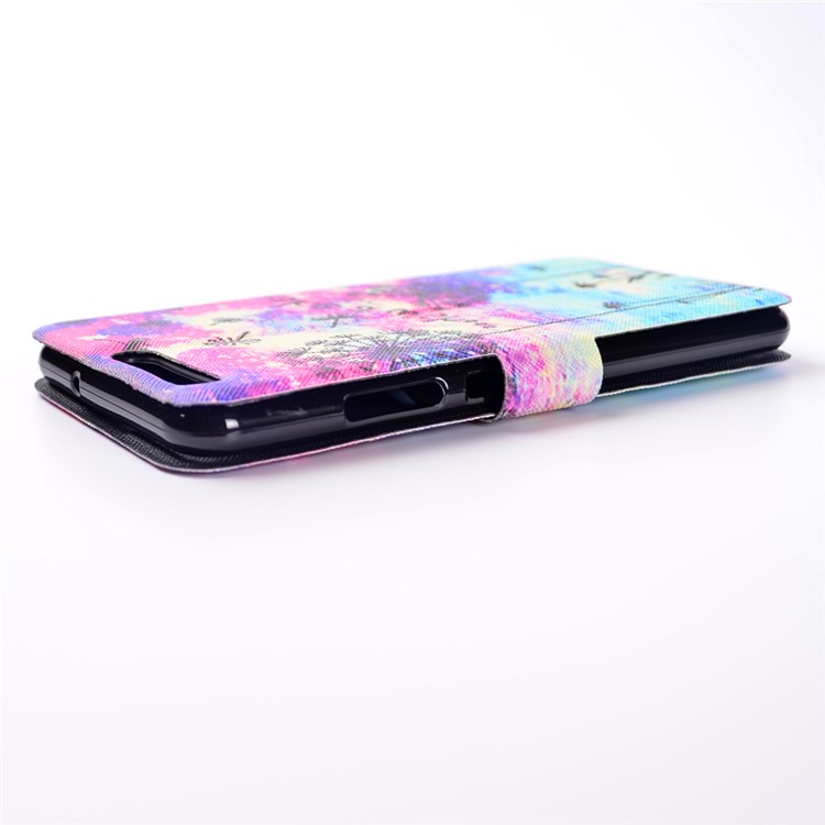 Pattern Printing Leather Folio Case for Huawei P10 - Dandelion and Quote-9