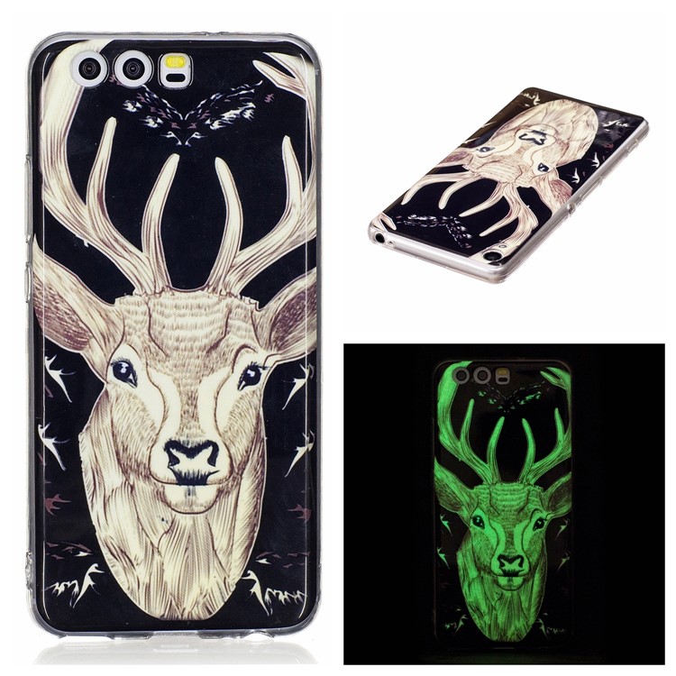 Noctilucent IMD Soft TPU Mobile Phone Case for Huawei P10 - Elk-1