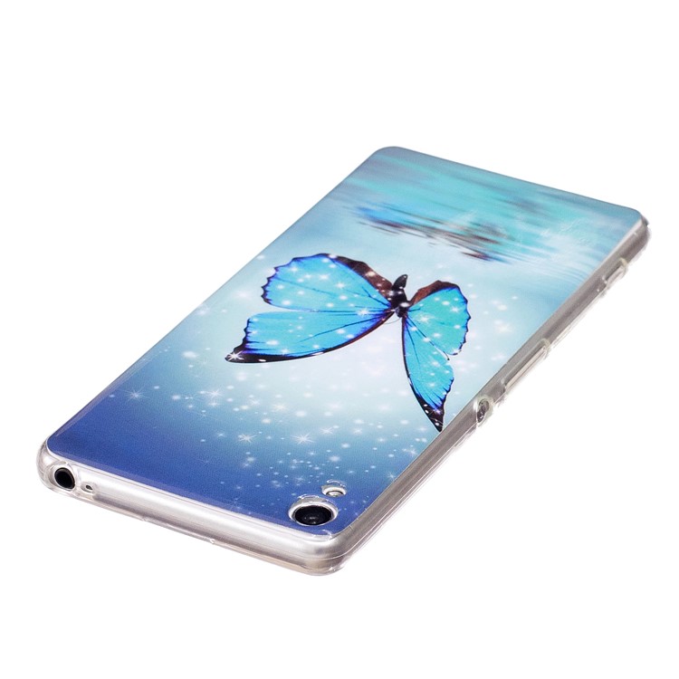 Noctilucent IMD Soft TPU Cover Case for Huawei P10 - Blue Butterfly-4