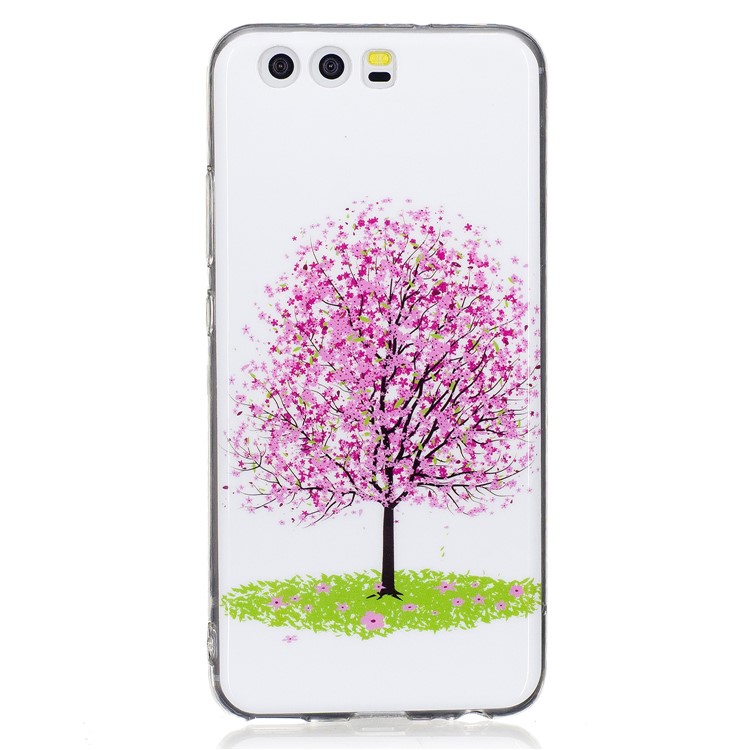 Noctilucent IMD TPU Flexible Case for Huawei P10 - Pink Flower Tree-2