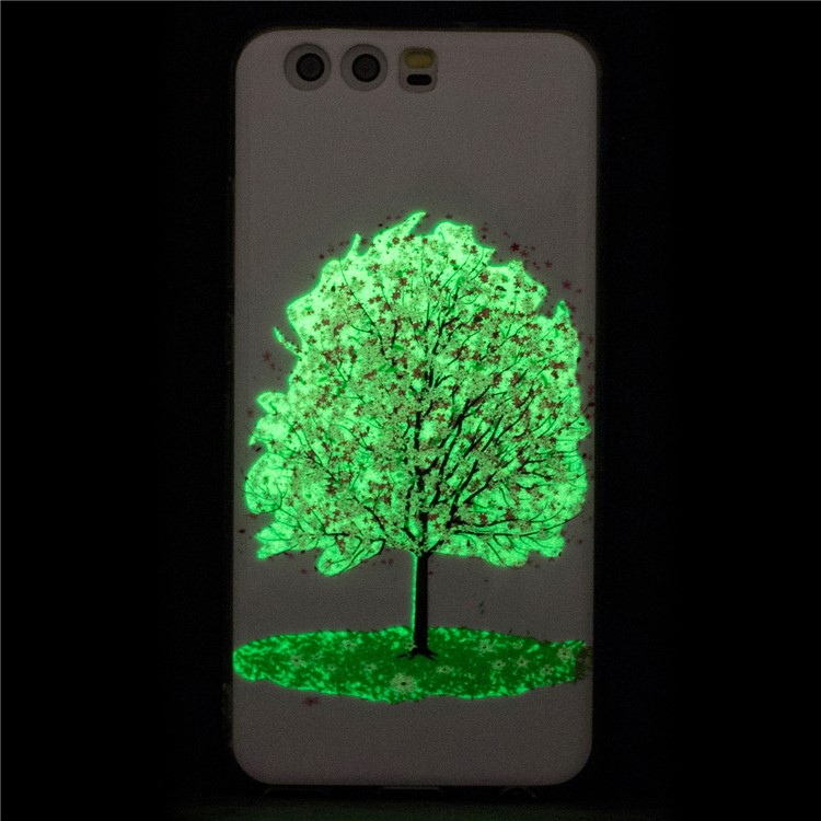 Noctilucent IMD TPU Flexible Case for Huawei P10 - Pink Flower Tree-5