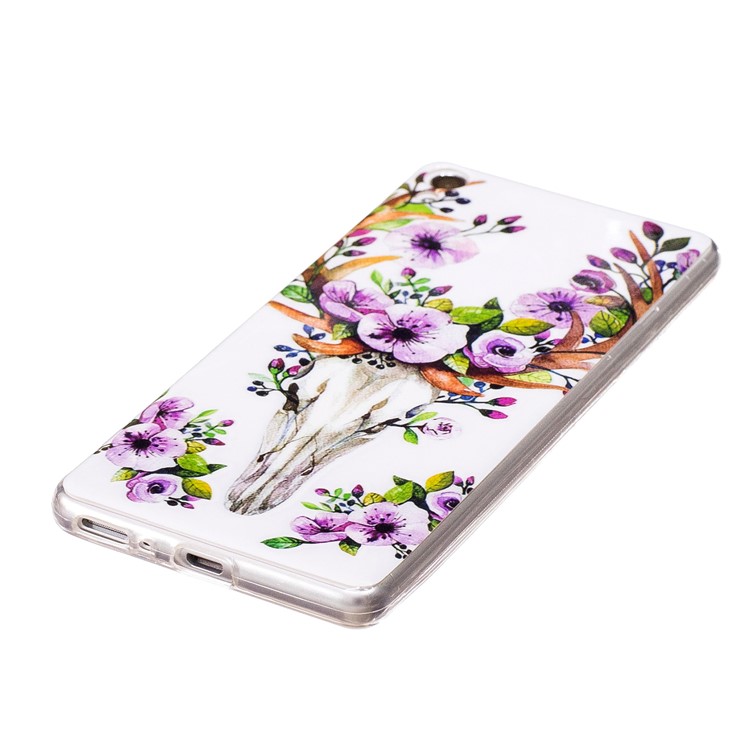 Noctilucent IMD Soft TPU Case Phone Shell for Huawei P10 Lite - Flowered Elk-3