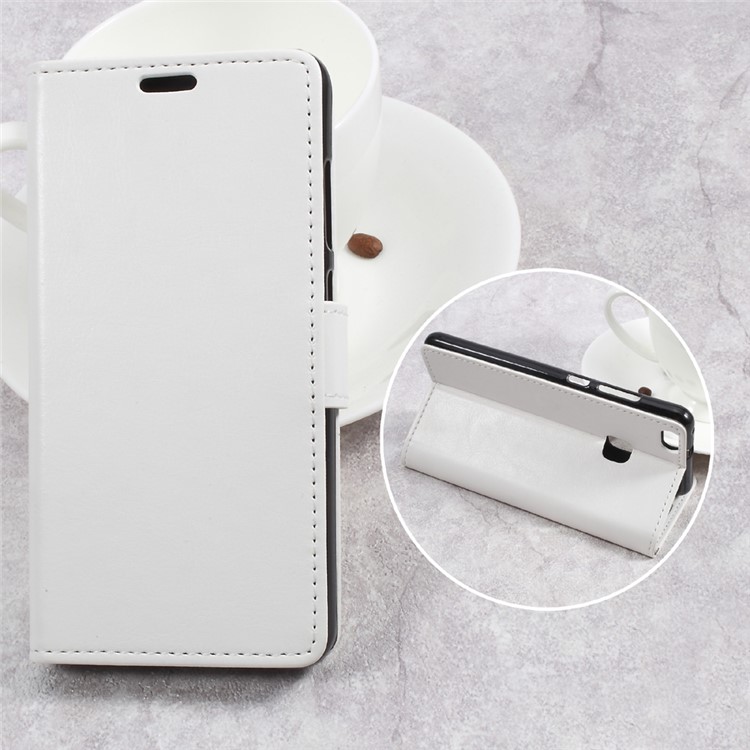 Crazy Horse Wallet Leather Stand Mobile Cover for Huawei P10 Lite - White-1