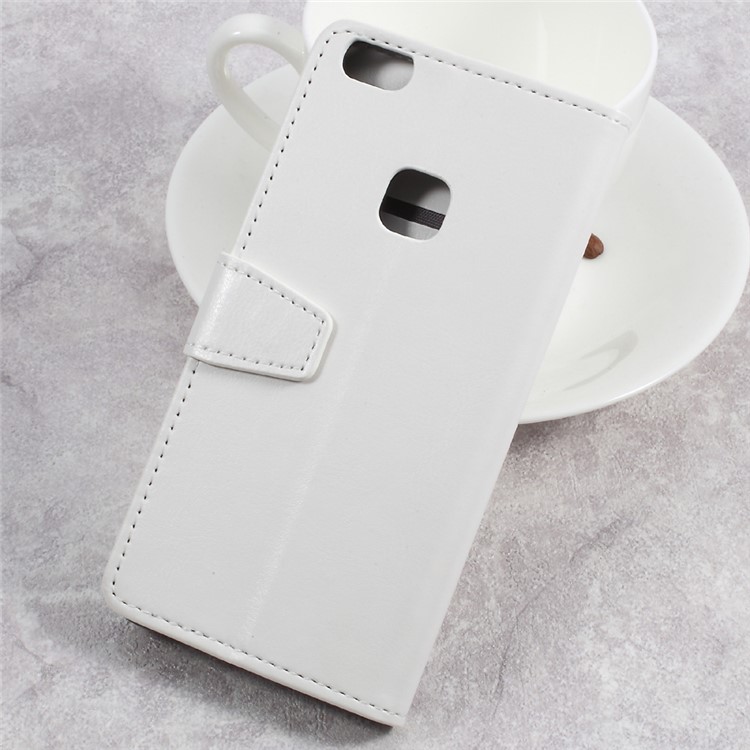 Crazy Horse Wallet Leather Stand Mobile Cover for Huawei P10 Lite - White-3