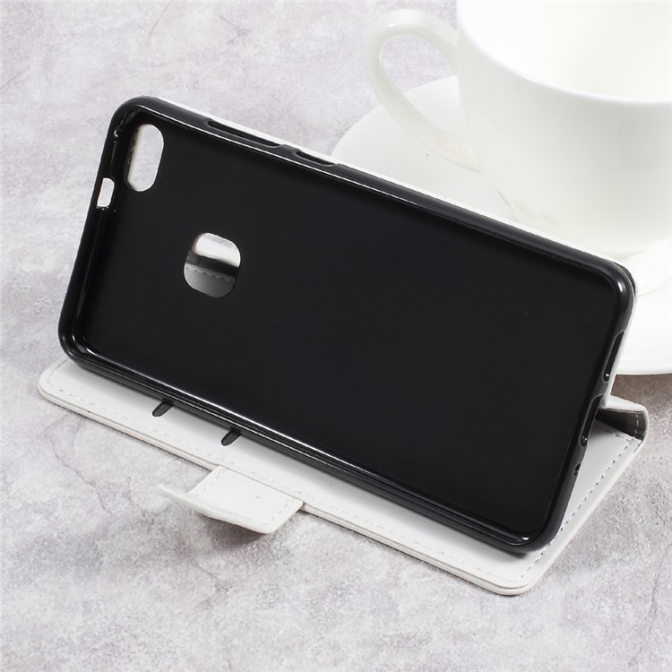 Crazy Horse Wallet Leather Stand Mobile Cover for Huawei P10 Lite - White-4