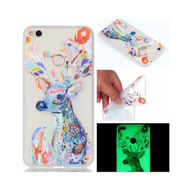 Noctilucent Flexible TPU Phone Case for Huawei P8 Lite (2017) / Honor 8 Lite - Colorized Deer-1
