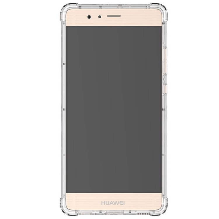 BOW Shock Absorption Clear Soft TPU Case with ABS Kickstand for Huawei P9 - White-6