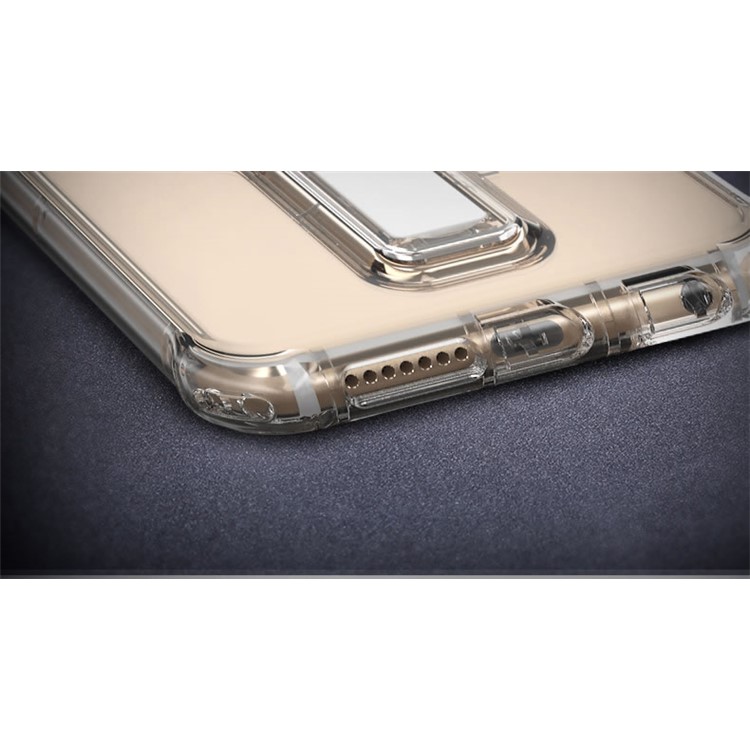 BOW Shock Absorption Clear Soft TPU Phone Case with ABS Kickstand for Huawei Honor 8 - White-13