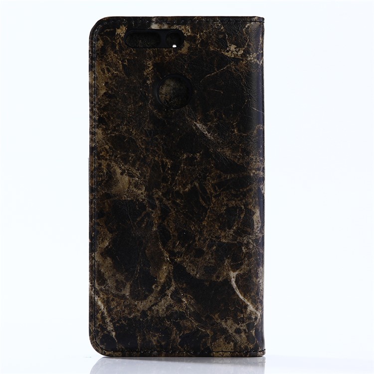 Marble Pattern Leather Wallet Case with Stand for Huawei Honor 8 Pro / Honor V9 - Black-2