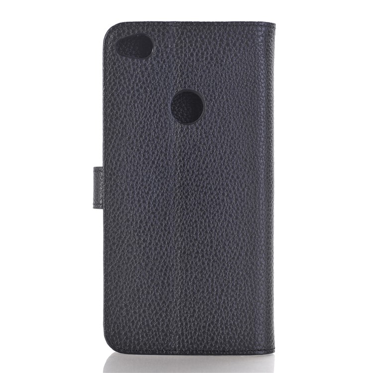 Litchi Skin Leather Wallet Stand Phone Case for Huawei P8 Lite (2017) / Honor 8 Lite - Black-2