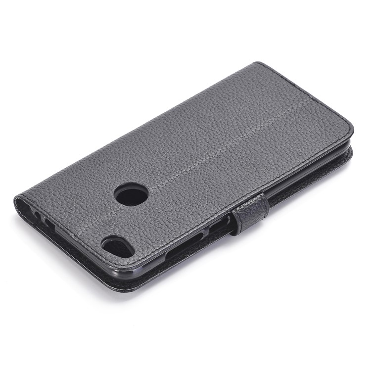 Litchi Skin Leather Wallet Stand Phone Case for Huawei P8 Lite (2017) / Honor 8 Lite - Black-3