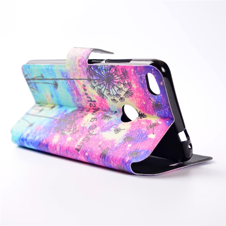 Pattern Printing Leather Stand Case for Huawei P8 Lite (2017) / Honor 8 Lite - Dandelion and Quote-8