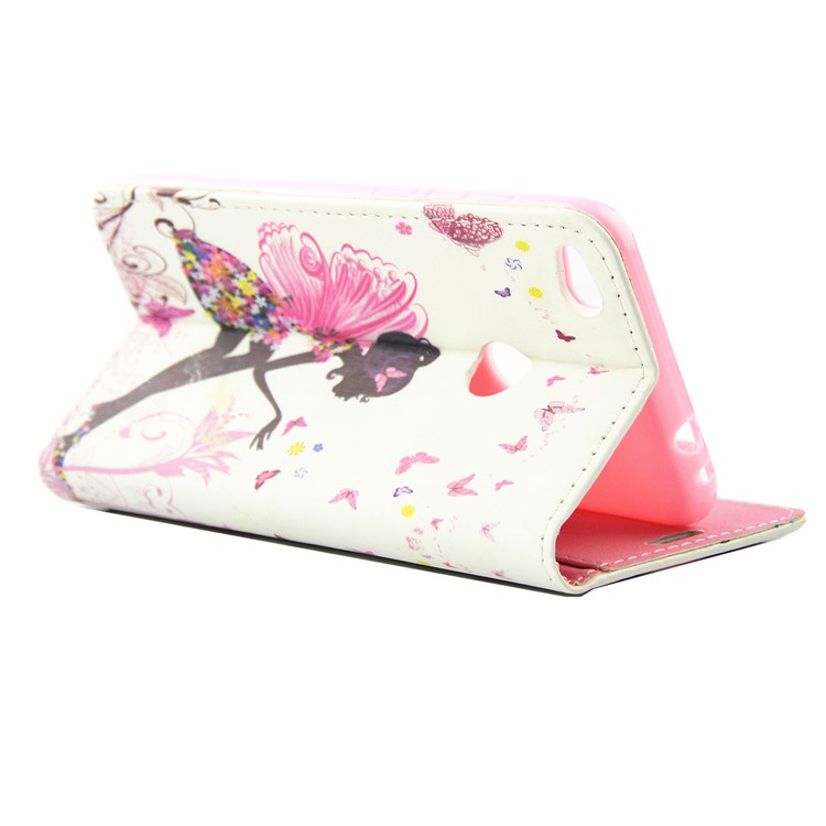 Pattern Printing Rhinestones Leather Wallet Stand Case for Huawei P8 Lite (2017) / Honor 8 Lite - Butterfly Fairy-6