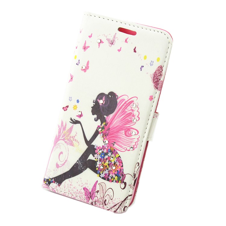 Pattern Printing Rhinestones Leather Wallet Stand Case for Huawei P8 Lite (2017) / Honor 8 Lite - Butterfly Fairy-8
