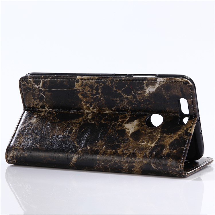 Marble Pattern Stand Leather Wallet Case Accessory for Huawei Honor 8 Pro / Honor V9 - Black-4