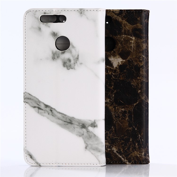 Marble Pattern Stand Leather Wallet Case Accessory for Huawei Honor 8 Pro / Honor V9 - Black-6