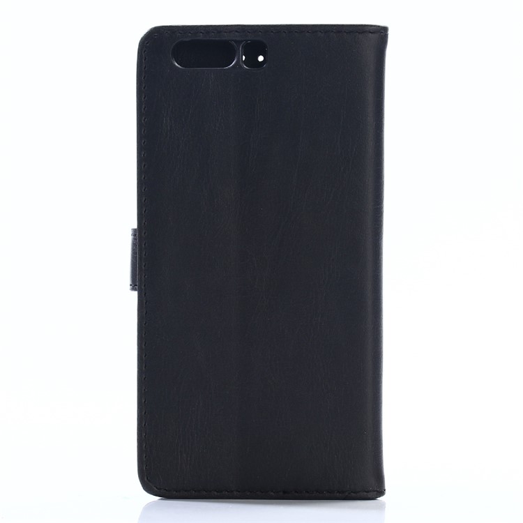 Retro Style Crazy Horse Texture Leather Wallet Case for Huawei P10 - Black-2