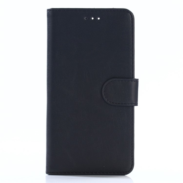 Retro Style Crazy Horse Texture Leather Wallet Cell Phone Case for Huawei P10 Plus - Black-1