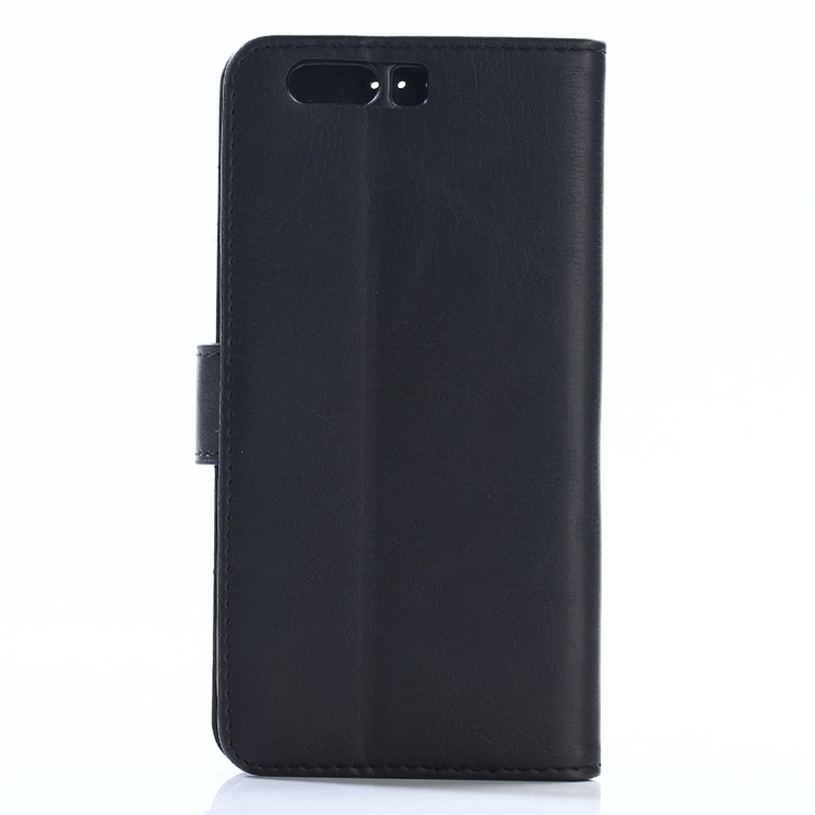 Retro Style Crazy Horse Texture Leather Wallet Cell Phone Case for Huawei P10 Plus - Black-2