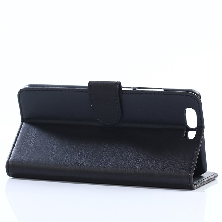 Retro Style Crazy Horse Texture Leather Wallet Cell Phone Case for Huawei P10 Plus - Black-4