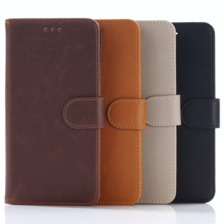 Retro Style Crazy Horse Texture Leather Wallet Cell Phone Case for Huawei P10 Plus - Black-5