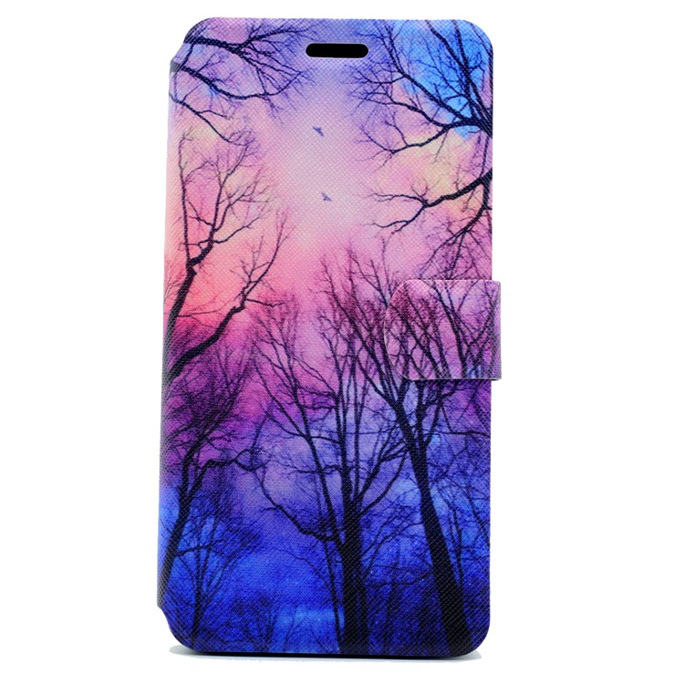 Pattern Printing Foldable Leather Card Slot Case for Huawei P8 Lite (2017) / Honor 8 Lite - Night Scene-2