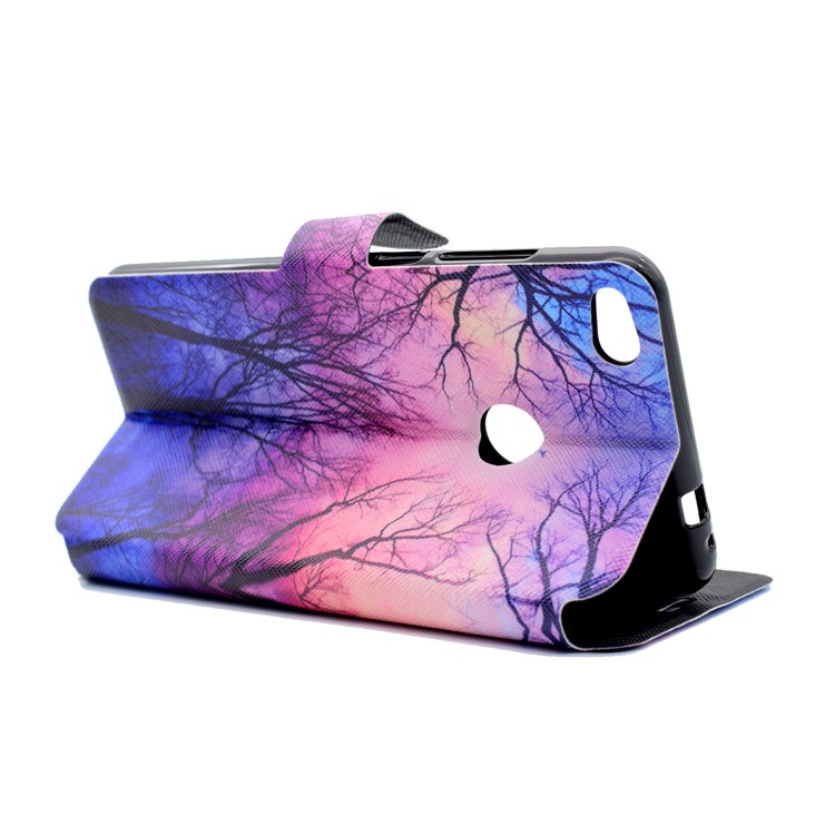 Pattern Printing Foldable Leather Card Slot Case for Huawei P8 Lite (2017) / Honor 8 Lite - Night Scene-4