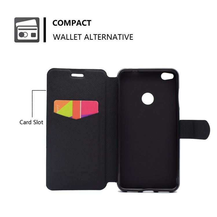 Pattern Printing Foldable Leather Card Slot Case for Huawei P8 Lite (2017) / Honor 8 Lite - Night Scene-7