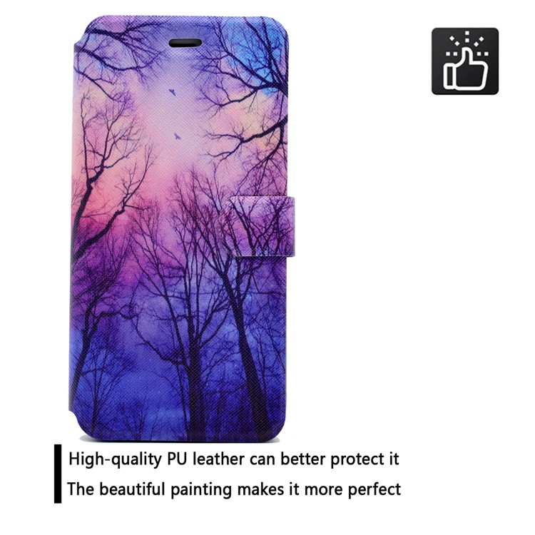 Pattern Printing Foldable Leather Card Slot Case for Huawei P8 Lite (2017) / Honor 8 Lite - Night Scene-9