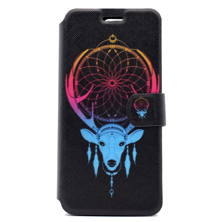 Pattern Printing PU Leather Mobile Shell for Huawei P10 - Dream Catcher and Elk-2