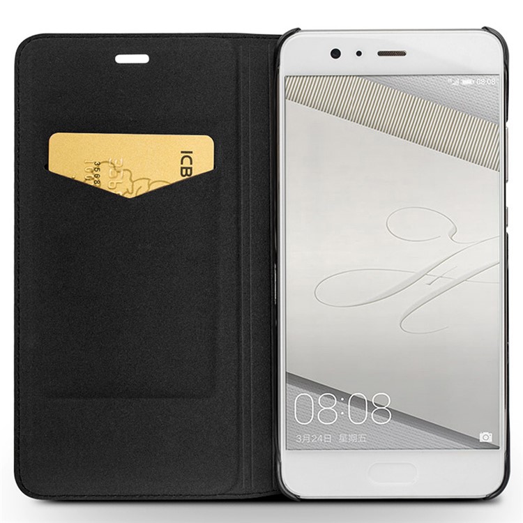 QIALINO Classical Cowhide Leather Case Shell for Huawei P10 Plus - Black-2