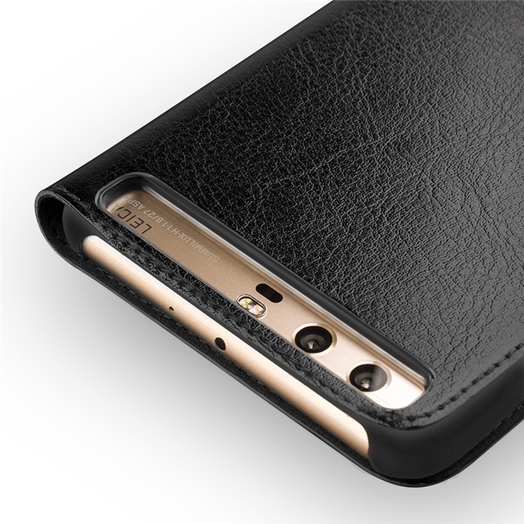 QIALINO Classical Cowhide Leather Case Shell for Huawei P10 Plus - Black-3