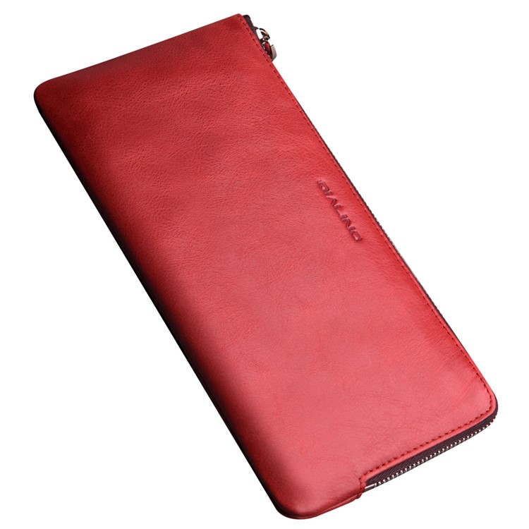 QIALINO Genuine Leather wallet Protective Mobile Phone Case for Huaiwei P10 Plus - Red-1