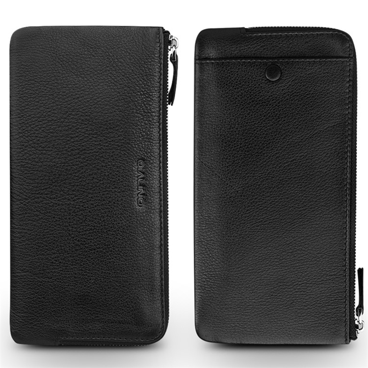 QIALINO Litchi Grain Leather Wallet Pouch Shell for Huawei P10 Plus - Black-4