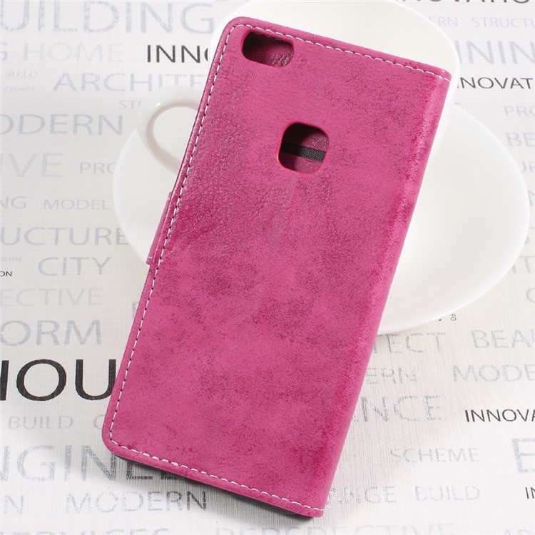 Retro Style Leather Wallet Mobile Phone Case for Huawei P10 Lite - Rosed-2