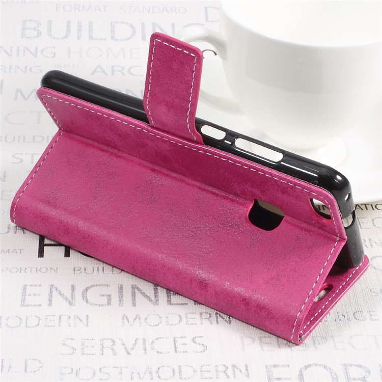 Retro Style Leather Wallet Mobile Phone Case for Huawei P10 Lite - Rosed-5