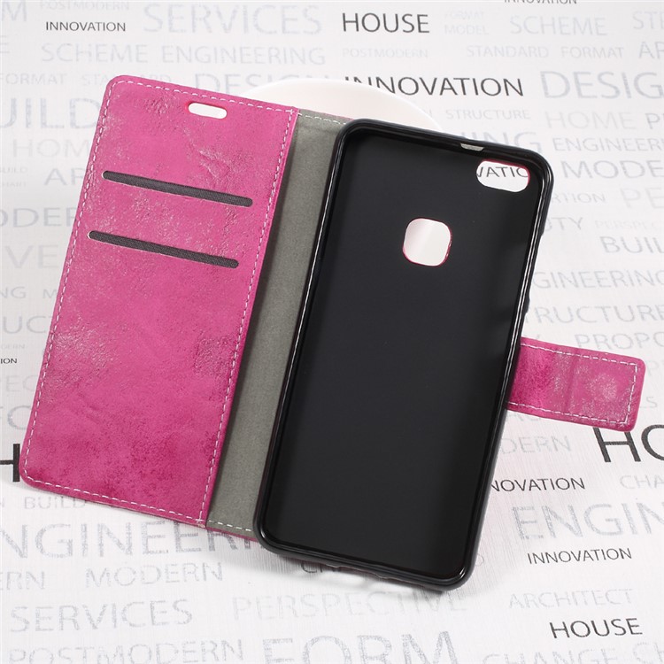 Retro Style Leather Wallet Mobile Phone Case for Huawei P10 Lite - Rosed-6