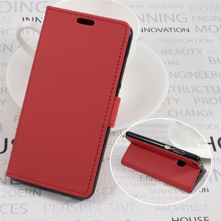PU Leather Wallet Cell Phone Case for Huawei P10 Lite - Red-1