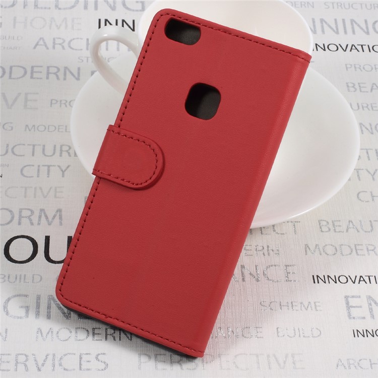 PU Leather Wallet Cell Phone Case for Huawei P10 Lite - Red-2