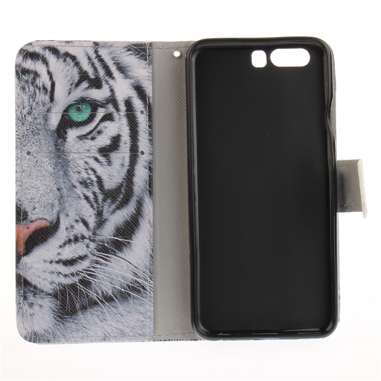 Pattern Printing Leather Wallet Case for Huawei P10 - Tiger Pattern-10
