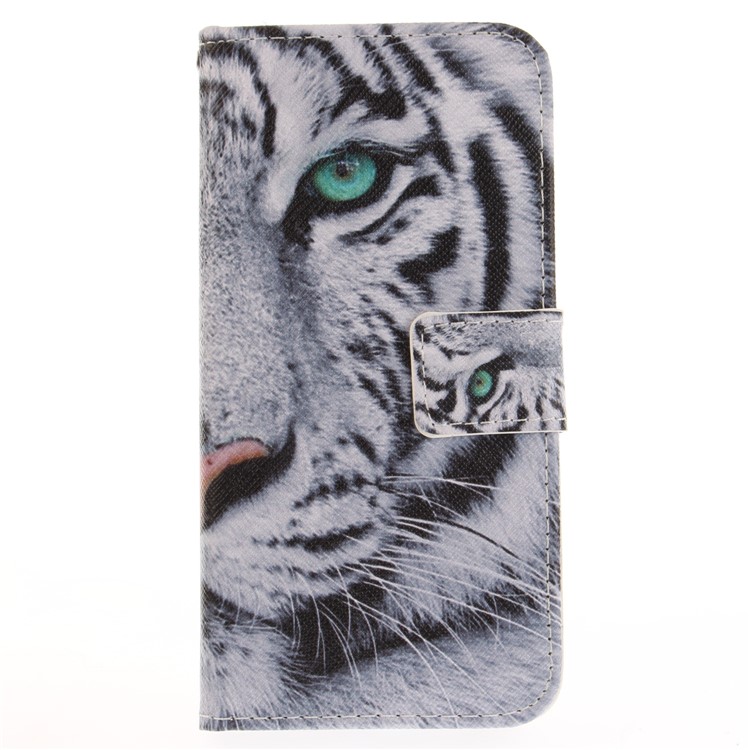 Pattern Printing Leather Wallet Case for Huawei P10 - Tiger Pattern-2