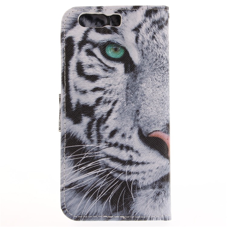 Pattern Printing Leather Wallet Case for Huawei P10 - Tiger Pattern-3