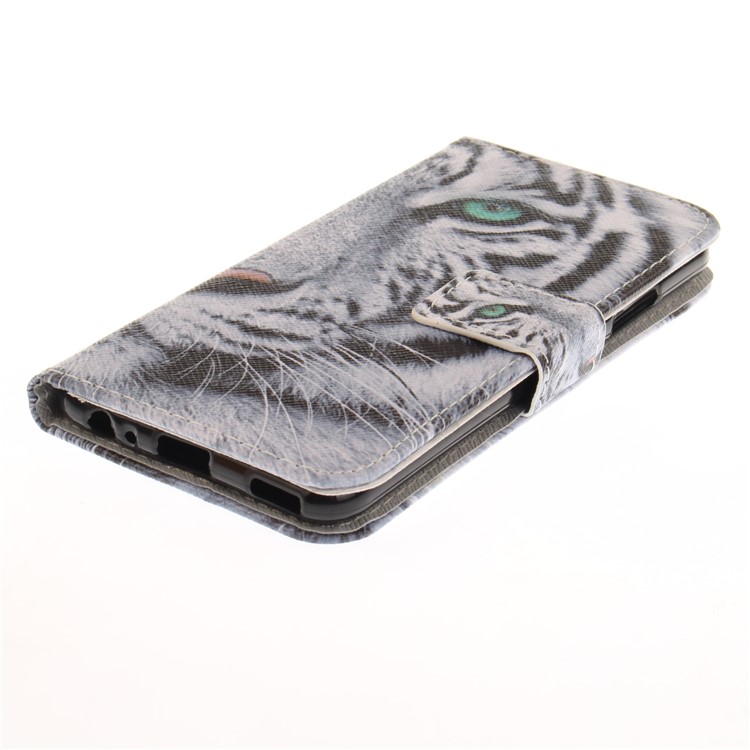 Pattern Printing Leather Wallet Case for Huawei P10 - Tiger Pattern-4